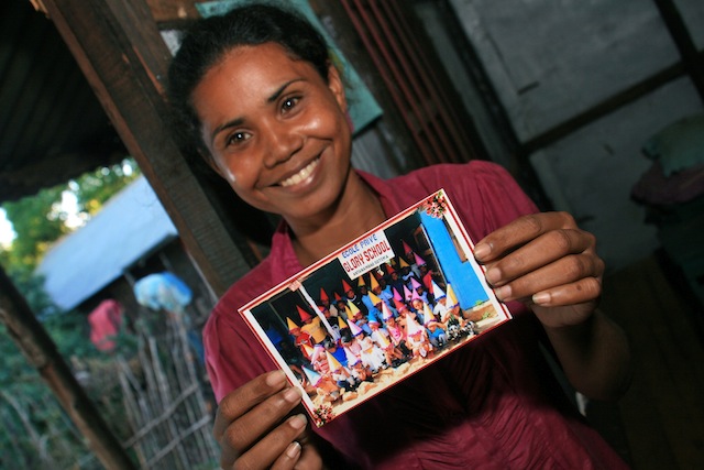 Sahondra is fiercely proud of her little students... here she's showing us a picture of their 1st annual Christmas celebration